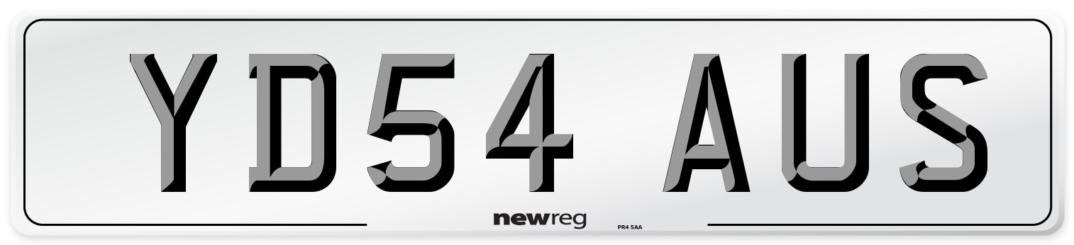 YD54 AUS Number Plate from New Reg